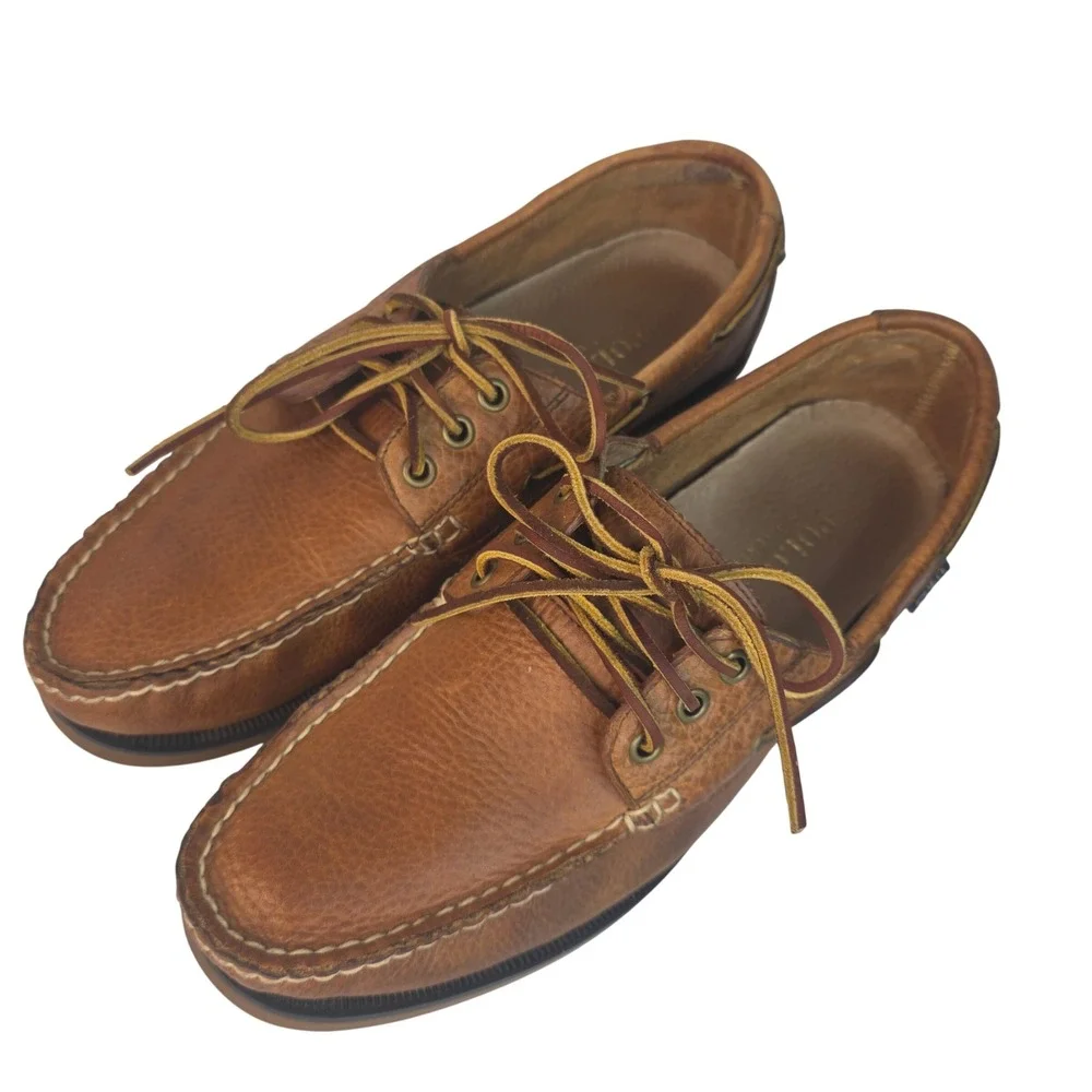 Polo Ralph Lauren Bienne Mens Brown Leather Boat Shoes Loafers 10D